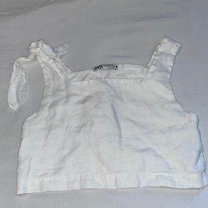 Zara white crop top